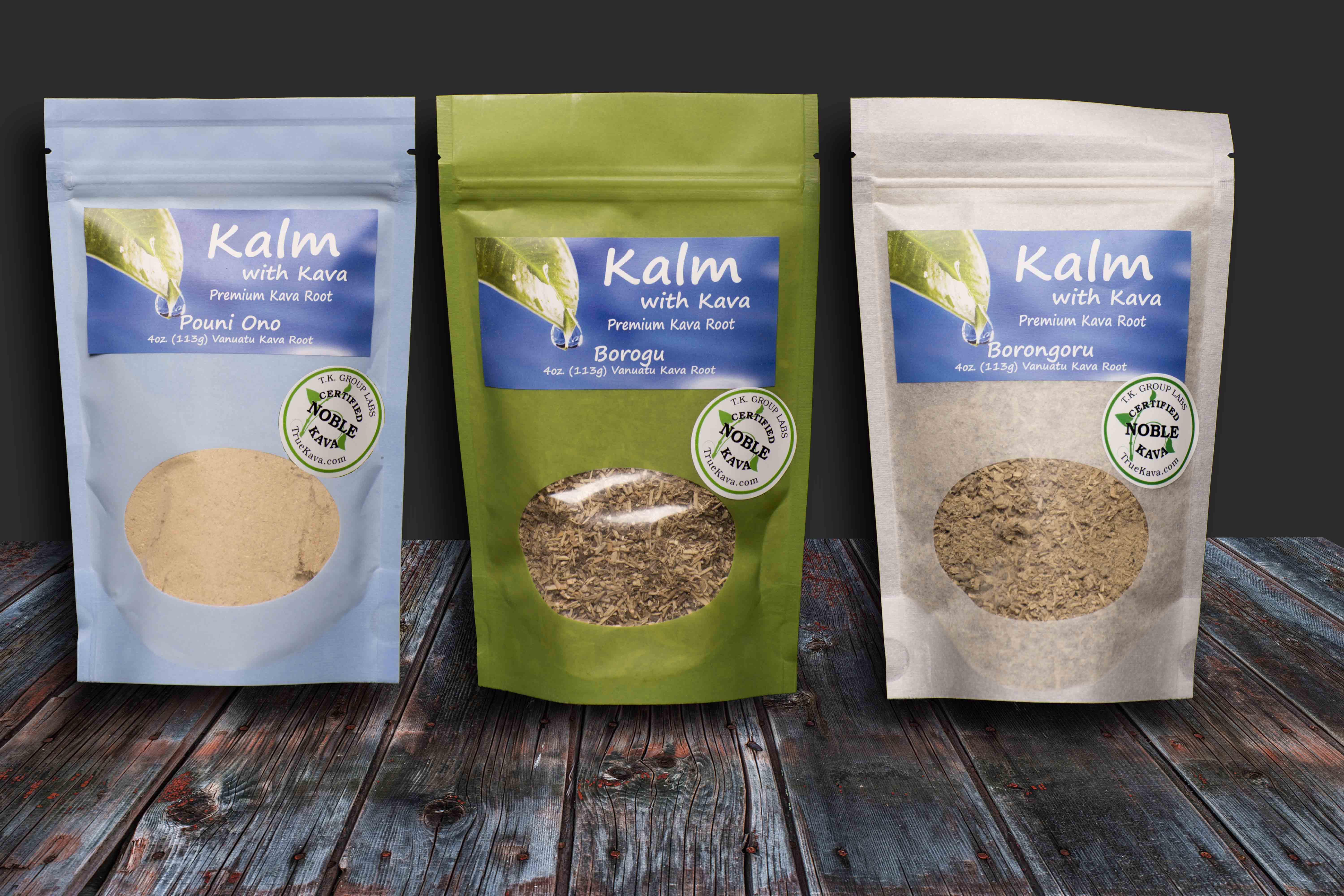 3 Kava Sample Pack with Strainers - Kalm with Kava