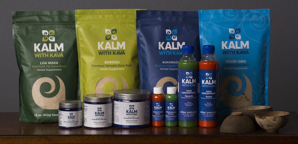 Bulk Kava Wholesale Kava Kalm with Kava variety pack of Borogu, Borongoru, and Puoni-Ono kava with traditional bowls