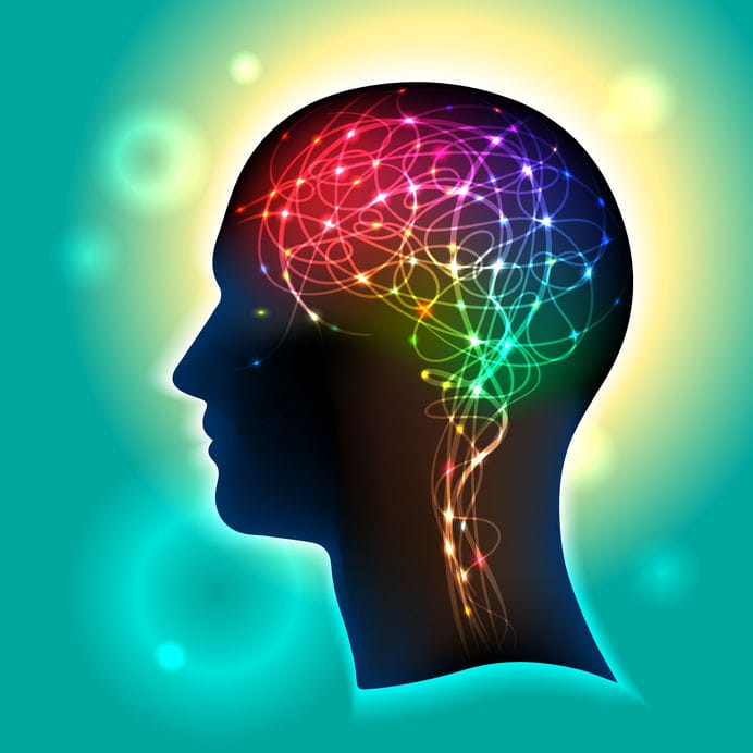 Image of a Brain with Neurons Pathways