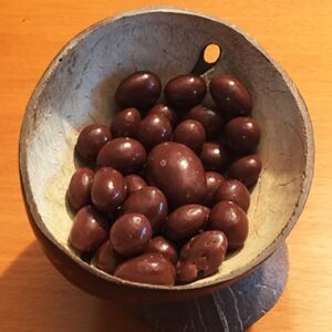 Chocolate Covered Nuts in a Coconut Shell Bilo