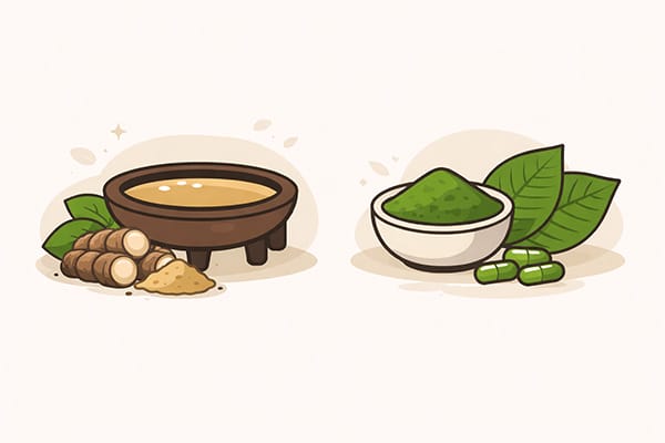 Kava vs. kratom illustration